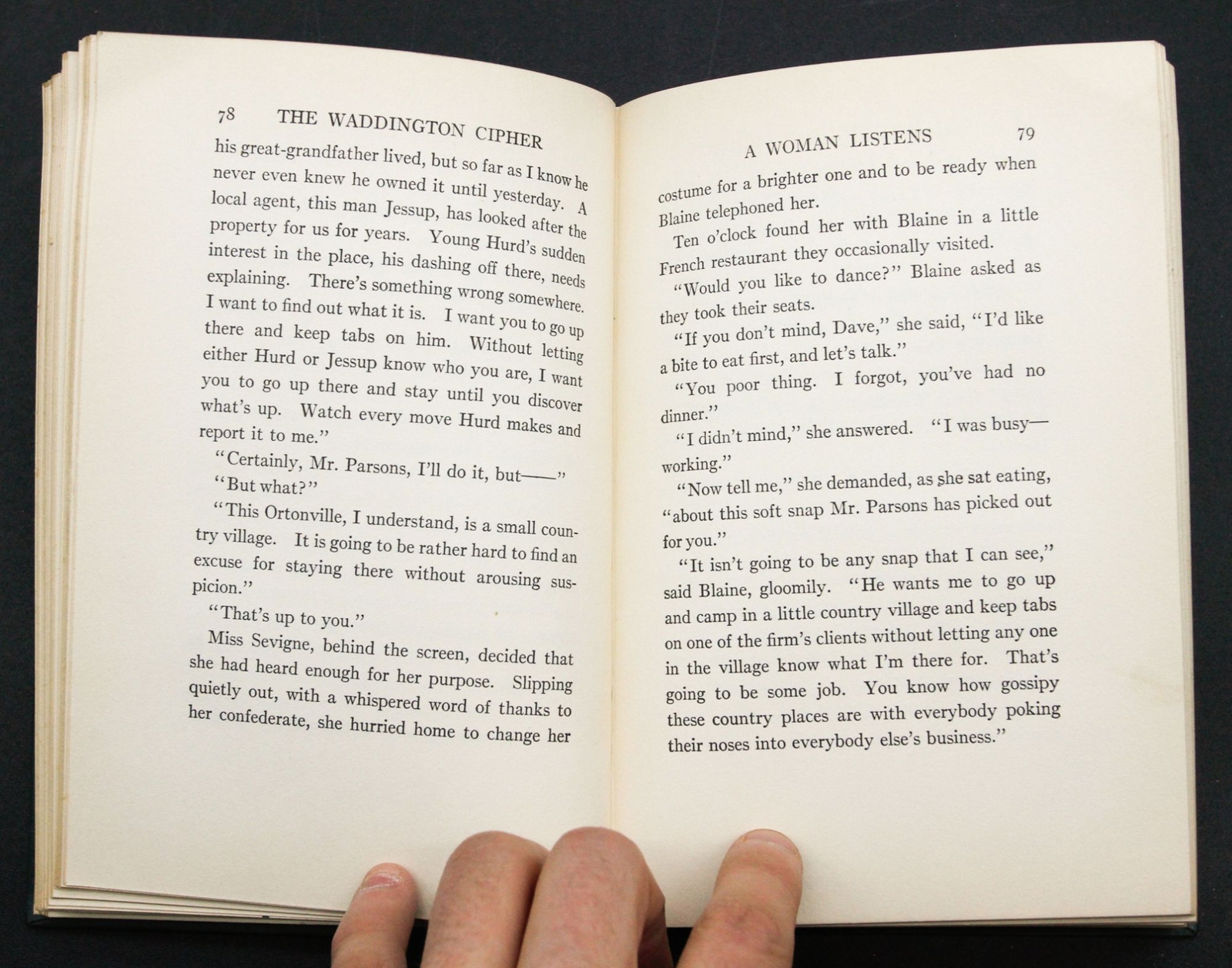 William Johnston THE WADDINGTON CIPHER 1923 1st ED w/DJ mystery RARE