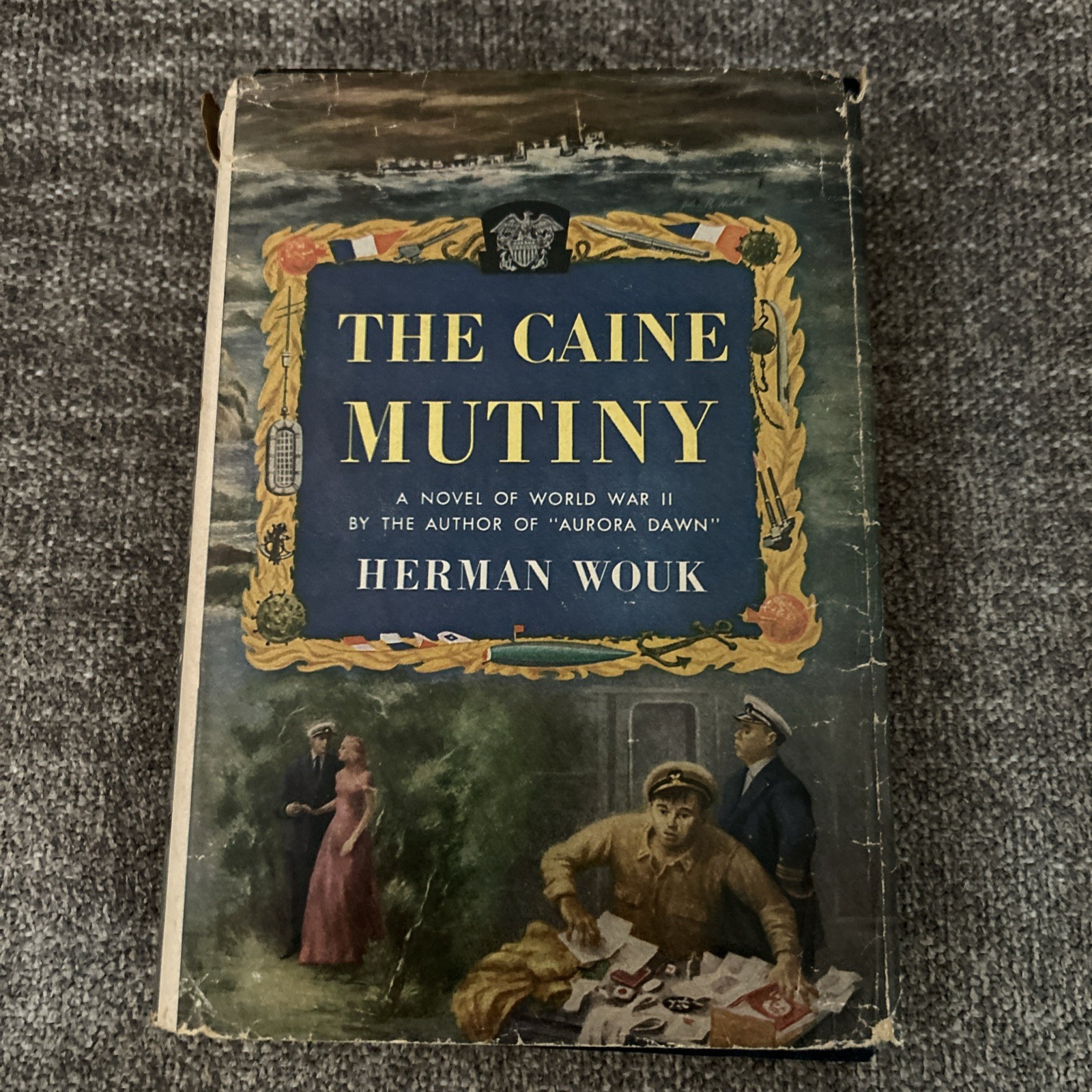 The Caine Mutiny Herman Wouk 1951 Hardcover Book Doubleday Vintage WWII Fiction