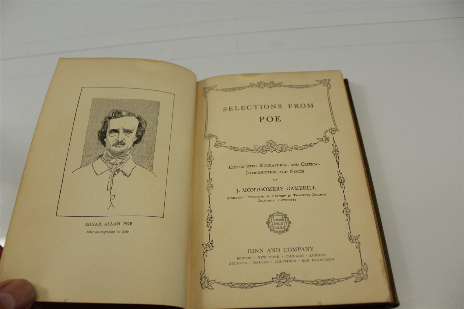 Antique Hardcover Book Cloth Version 1907 Copyright Selections From Poe