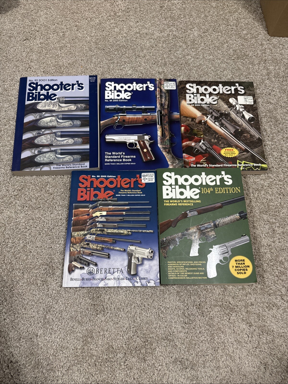 5 SHOOTERS BIBLE Book Lot 2001,2003,2004,2005,2012 Old GUNS RUGER WINCHESTER
