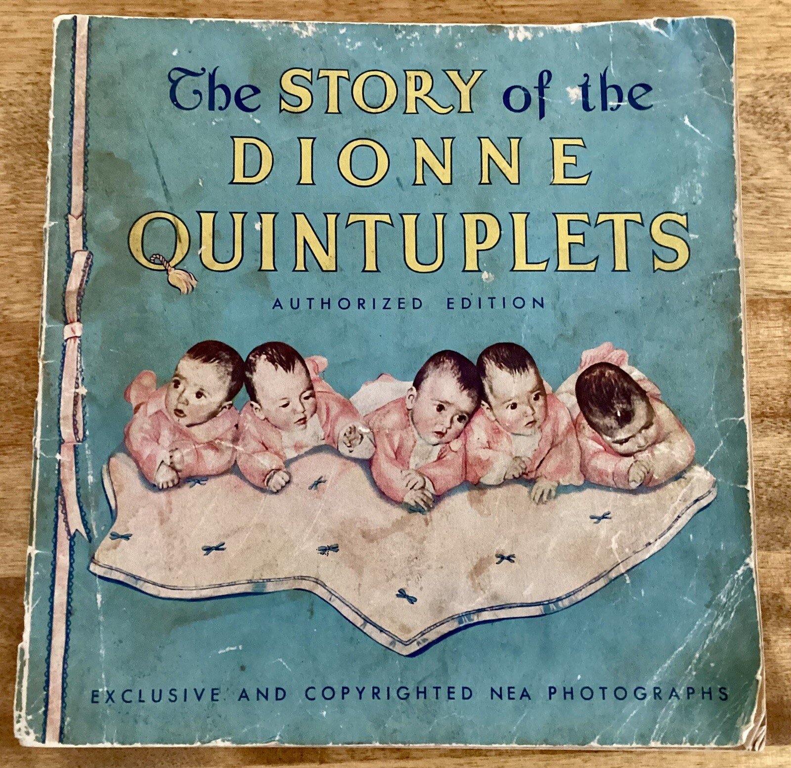 VTG 1935 Story of the Dionne Quintuplets Softcover Book and Newspaper Articles