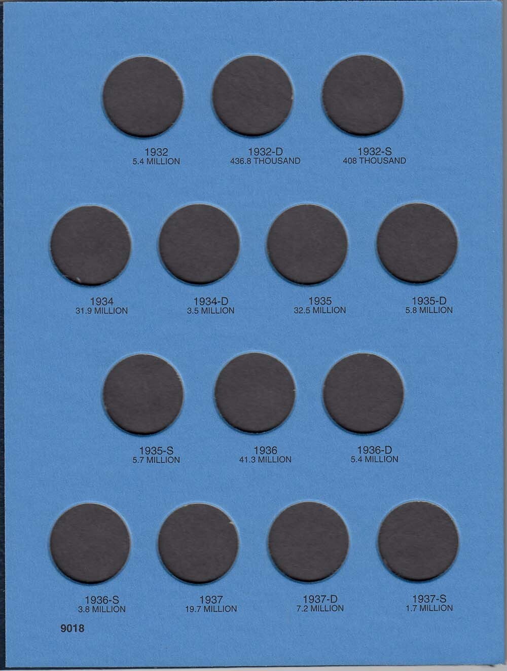Whitman Blue Folder For US Washington Quarter Coins 1932 1947 Mini Album 1 9018