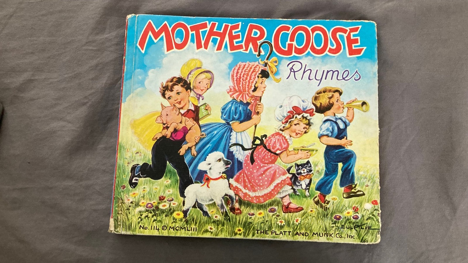 Vintage Mother Goose Rhymes Color Illustrations Eulalie 1953 Platt Munk Co. BOOK