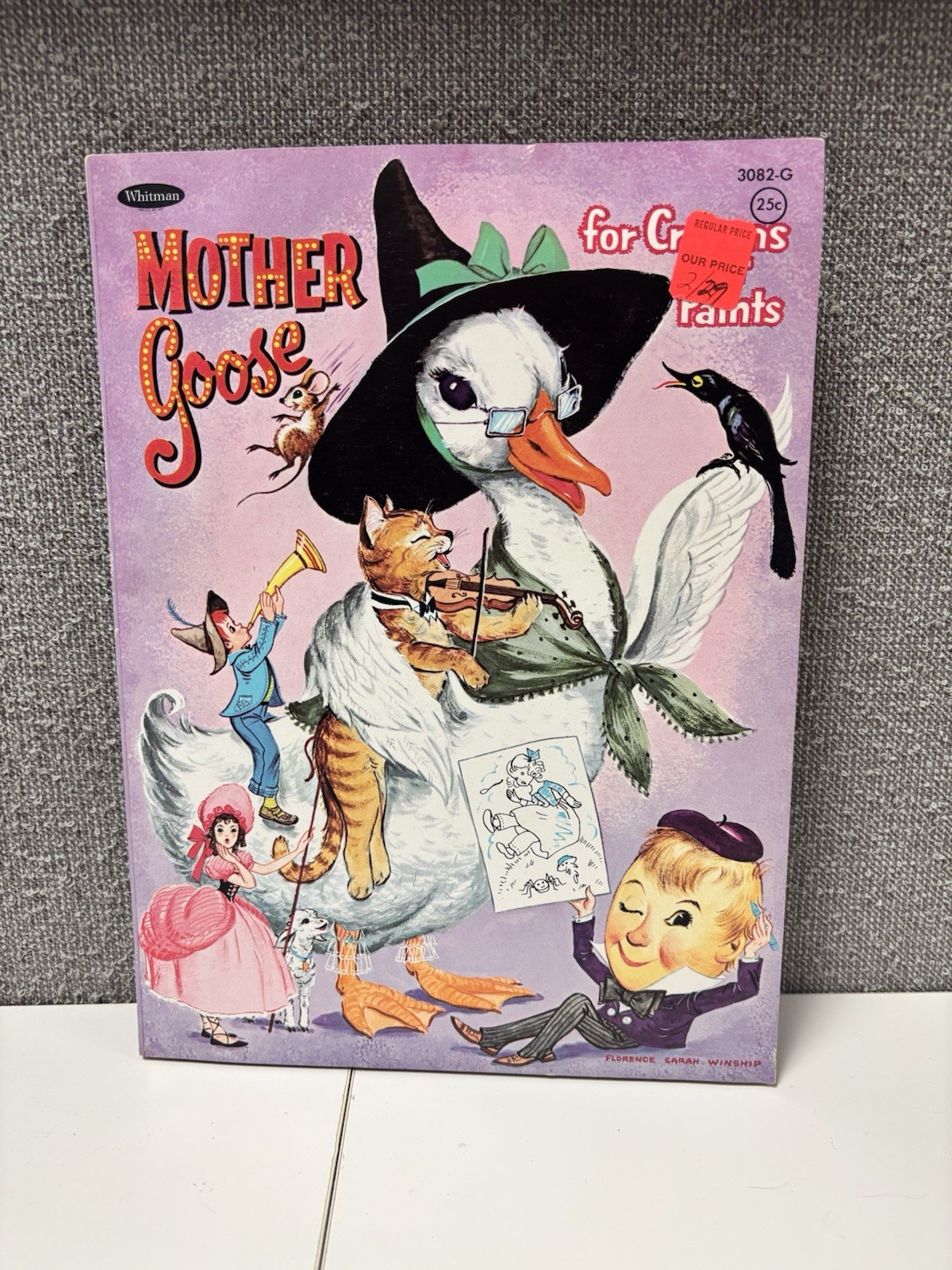 Mother Goose Vintage Coloring Book 1964 Uncolored