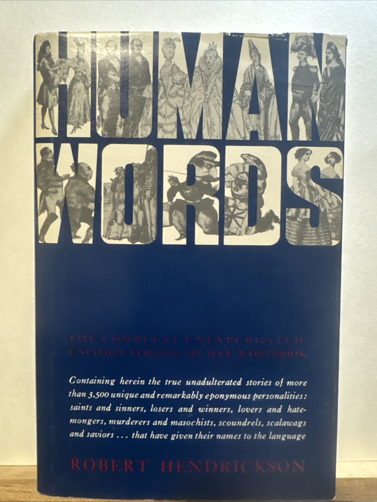 HUMAN WORDS ROBERT HENDRICKSON 1972 HARDCOVER WITH DUST JACKET 1St Edition
