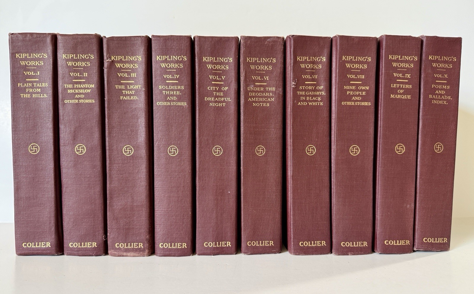 The Sahib Edition of Rudyard Kipling’s Works 10 Volume Set P. F. Collier & Son