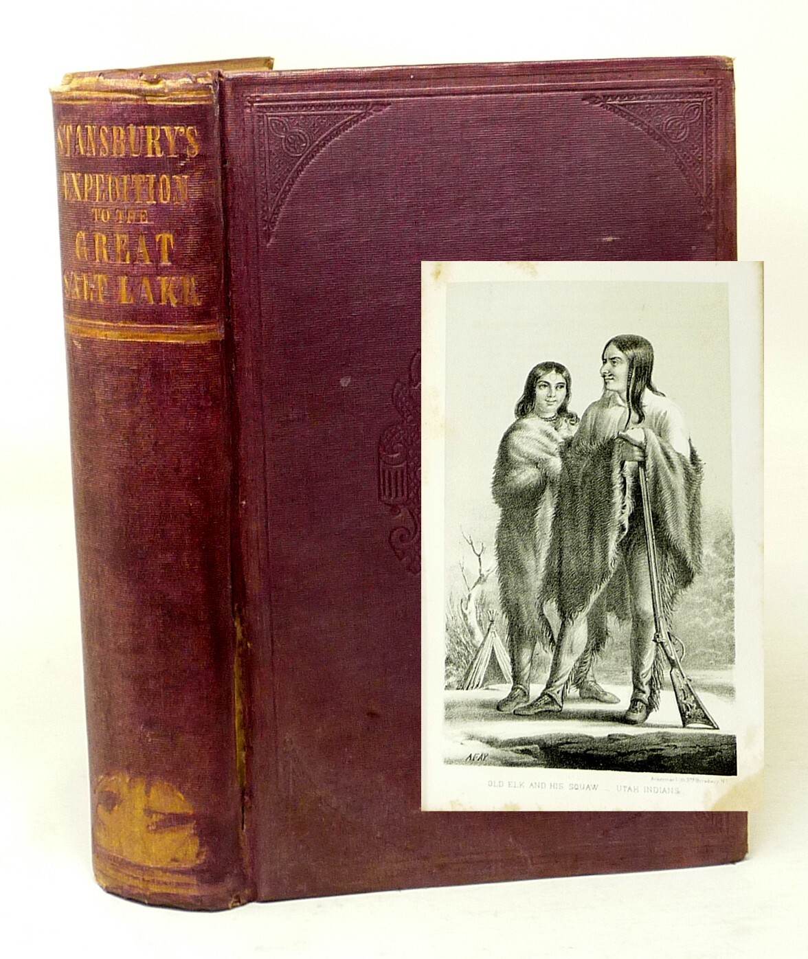 1852 Stansbury Utah Expedition Great Salt Lake City Mormons Survey Plates Map