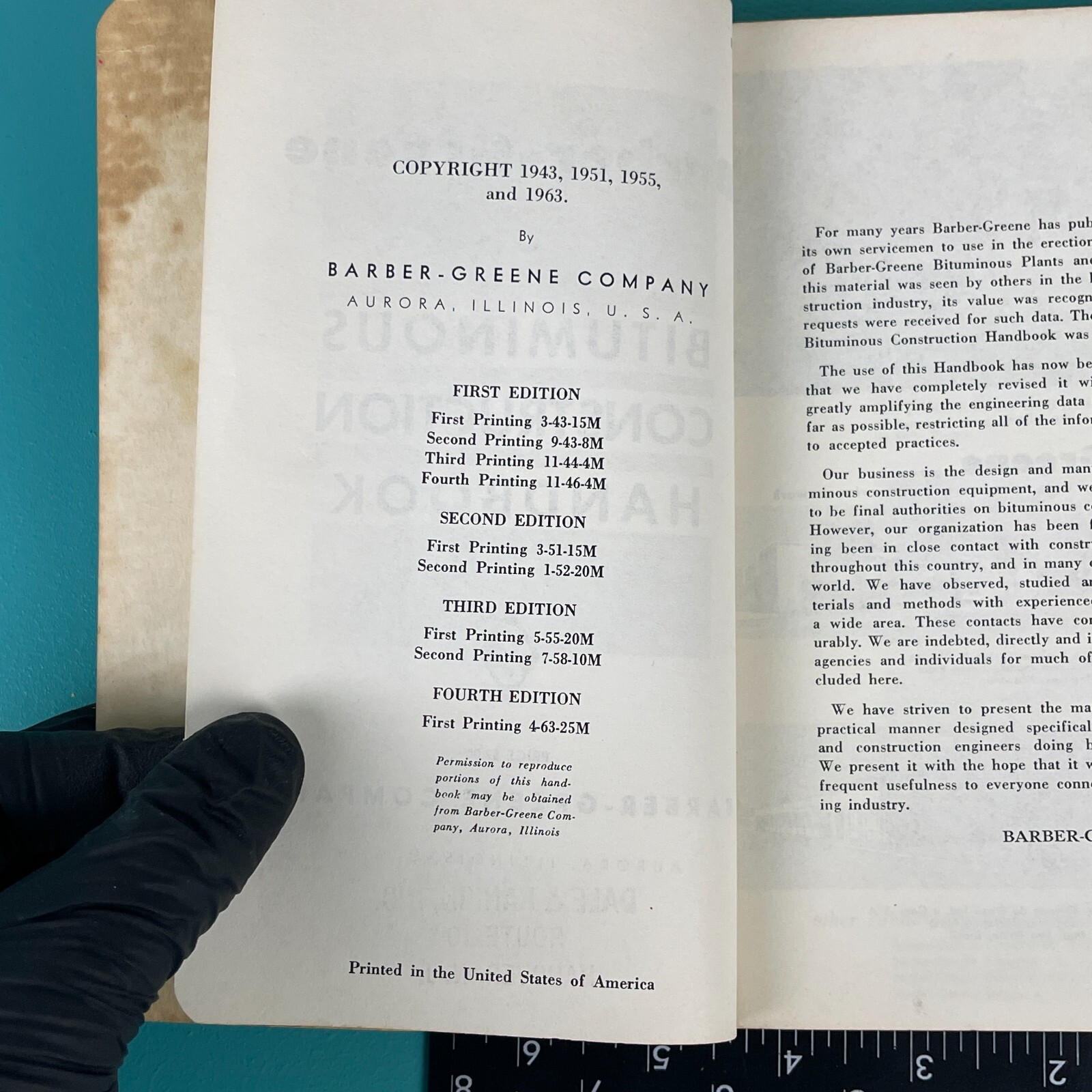 1963 Barber Green Bituminous Construction Handbook – 4th Printing 1st Edition