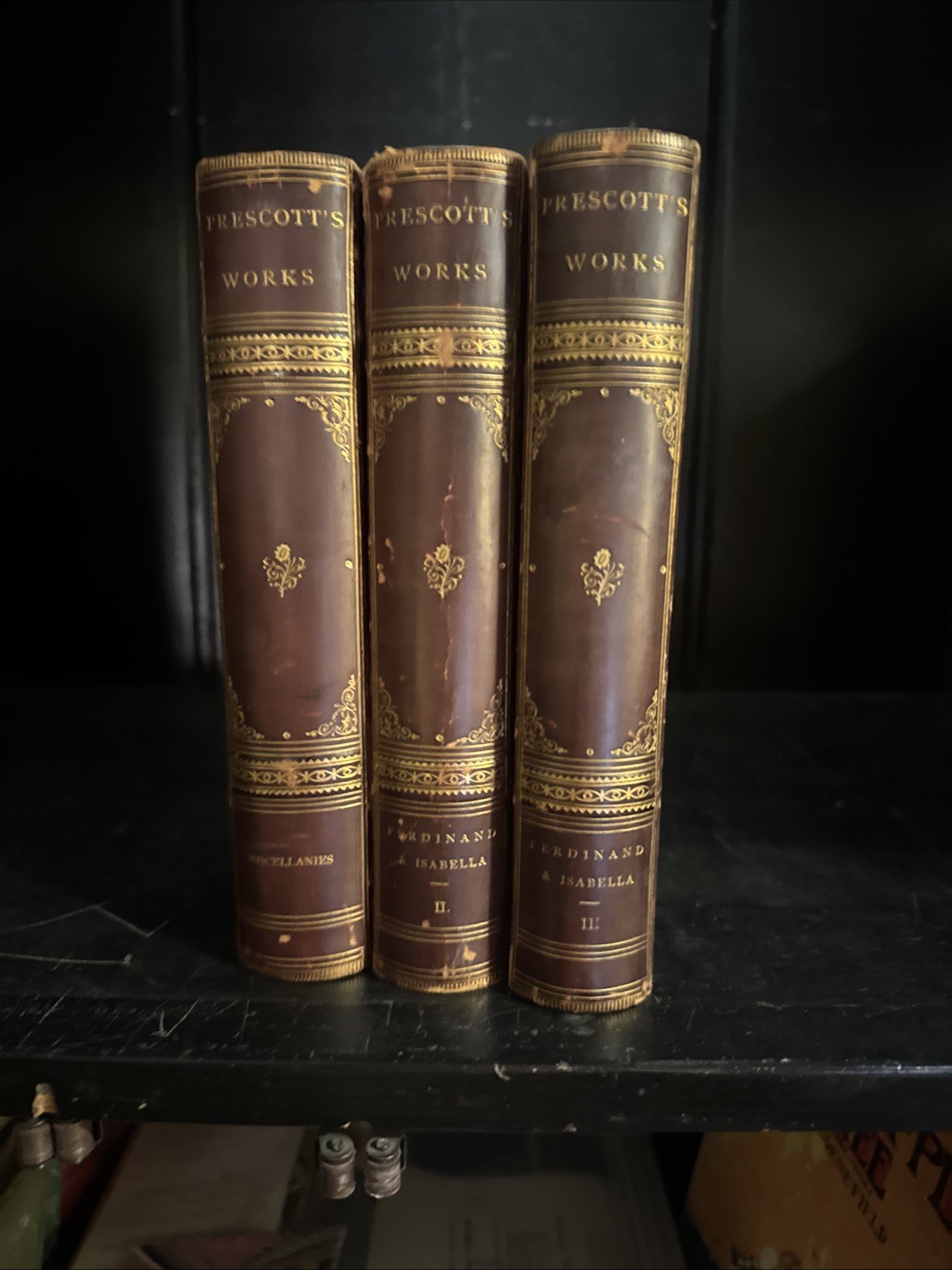 1882 Works Of William H Prescott (Lippincott) Lovely 3 Volume Set
