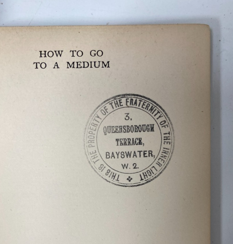 1927 Dingwall HOW TO GO TO A MEDIUM 1st Ed Dion Fortune Inner Light Copy