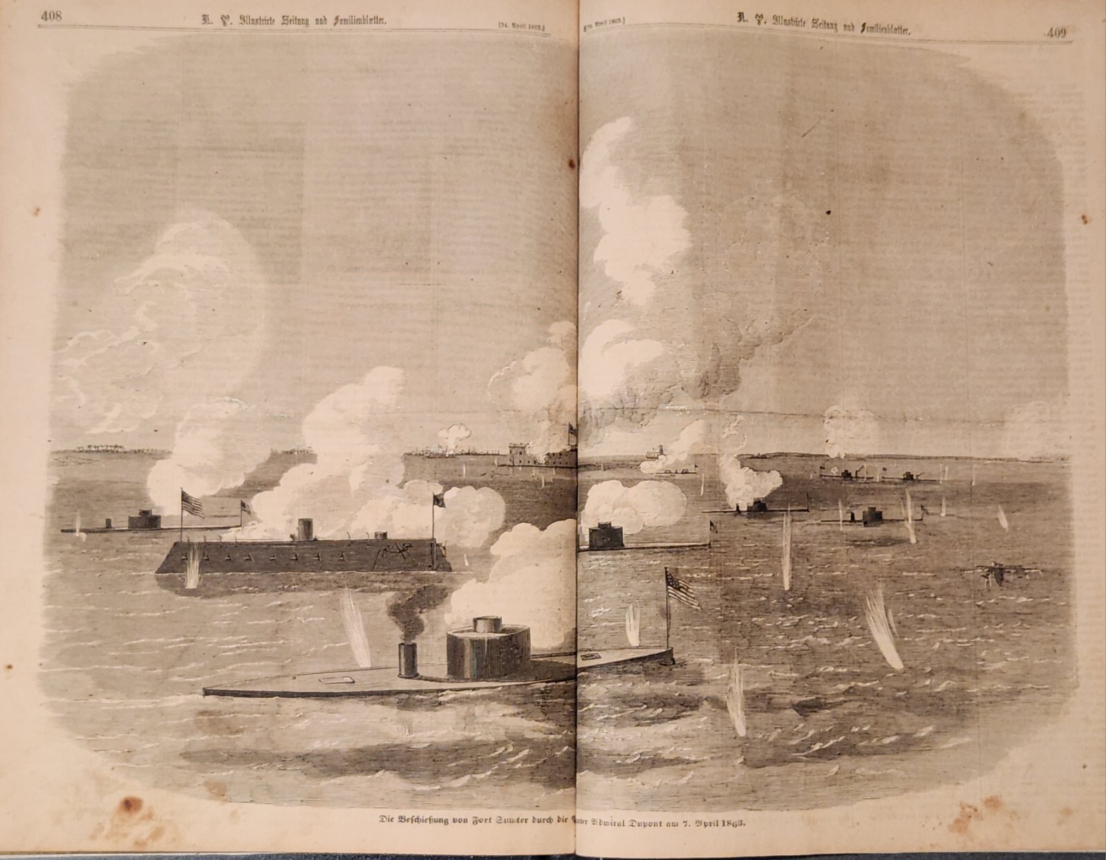 Rare Civil War German American New-Yorker Newspaper Book Like Harper’s Weekly
