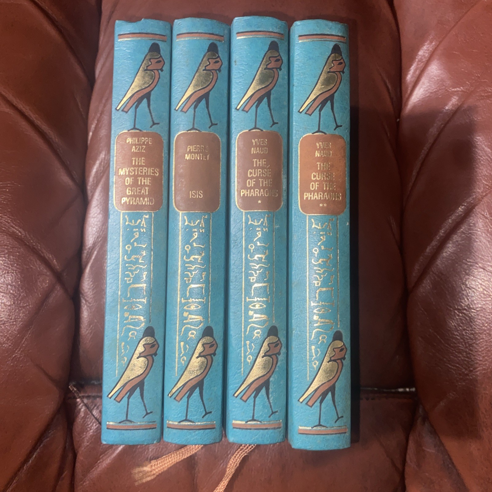 Vintage Curse Of The Pharaohs Egyptian History 4 Book Set Teal And Gold Cover HB