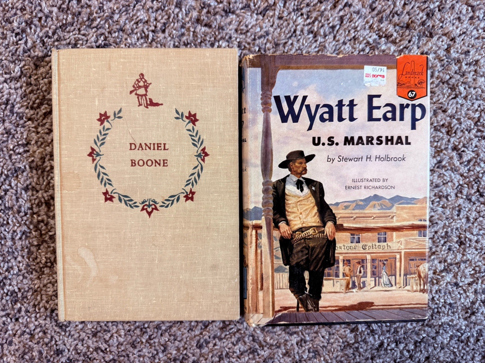Landmark History Daniel Boone & Wyatt Earp U.S. Marshal hardcover/illustrated
