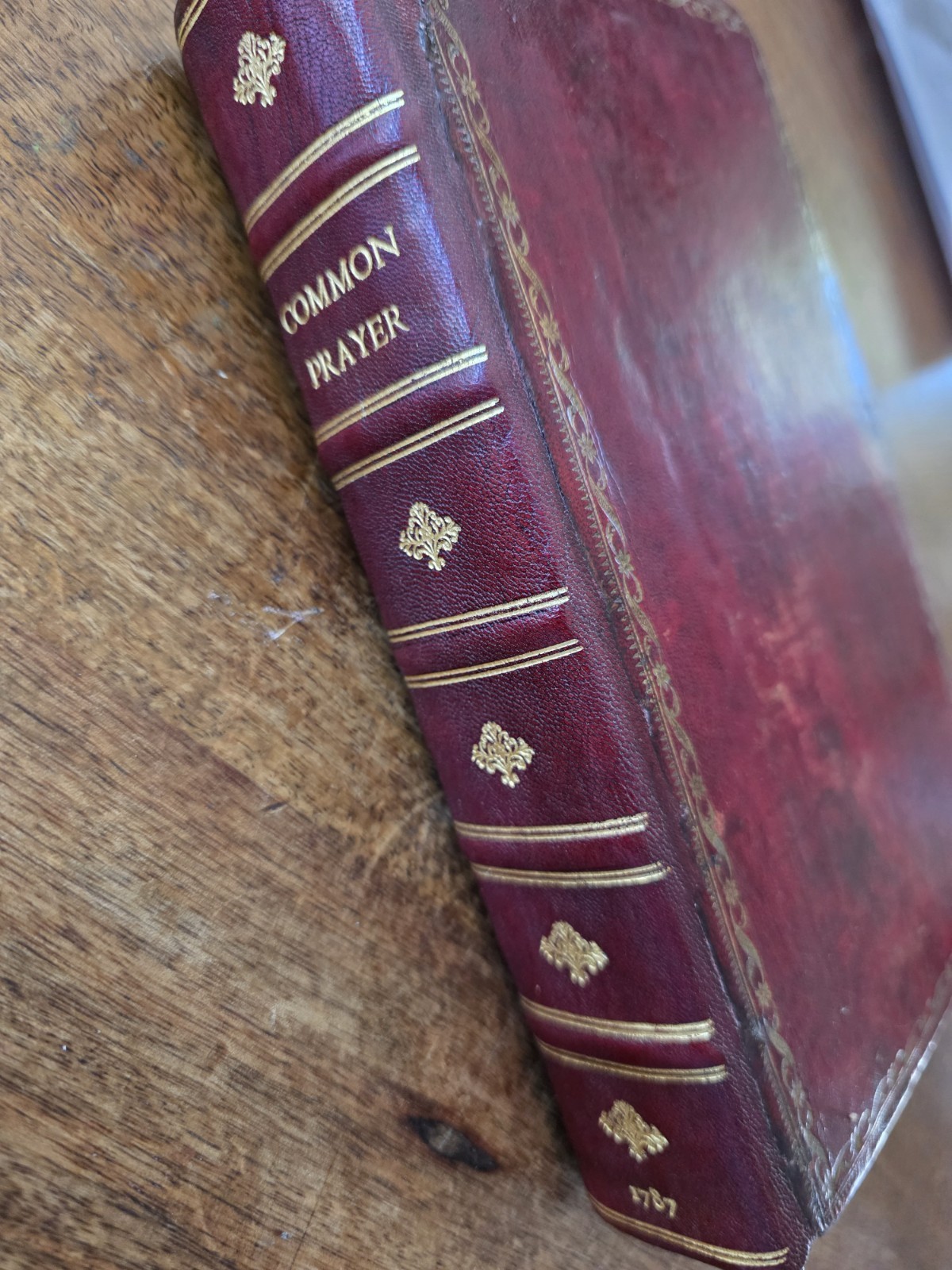 Antique 1787 Book of Common Prayer with Beautiful Red Leather Binding
