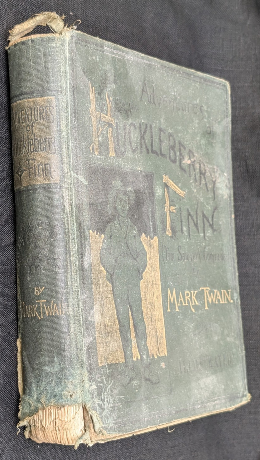 ADVENTURES of HUCKLEBERRY FINN MARK TWAIN 1888 CHARLES L. WEBSTER EARLY US ED.