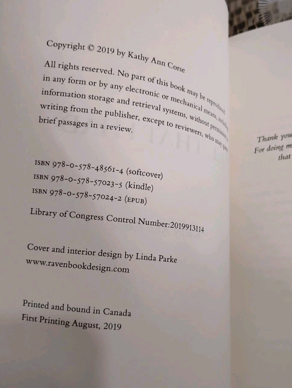 SIGNED 1st Edition All That I Had Kathy Ann Corse Memoir 2025 Inscribed
