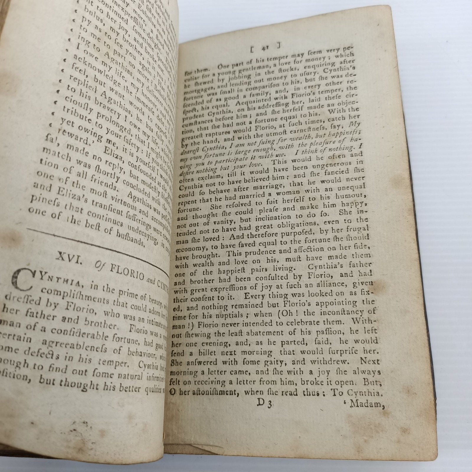 Antique Leather Bound Book Collection Fables Poems 18th Century Foxing Wear