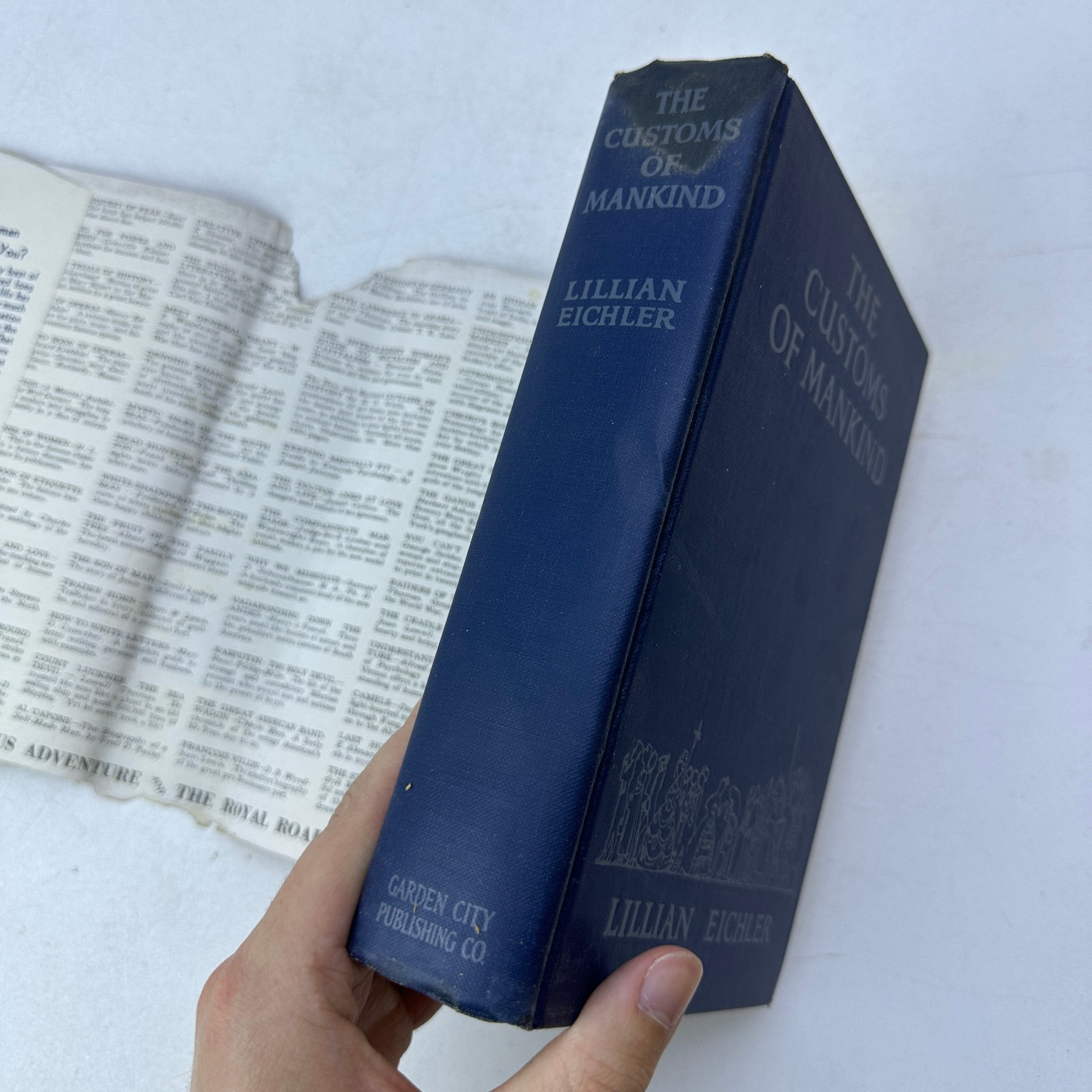 The Customs of Mankind Lillian Eichler HC DJ 1924 Garden City Doubleday