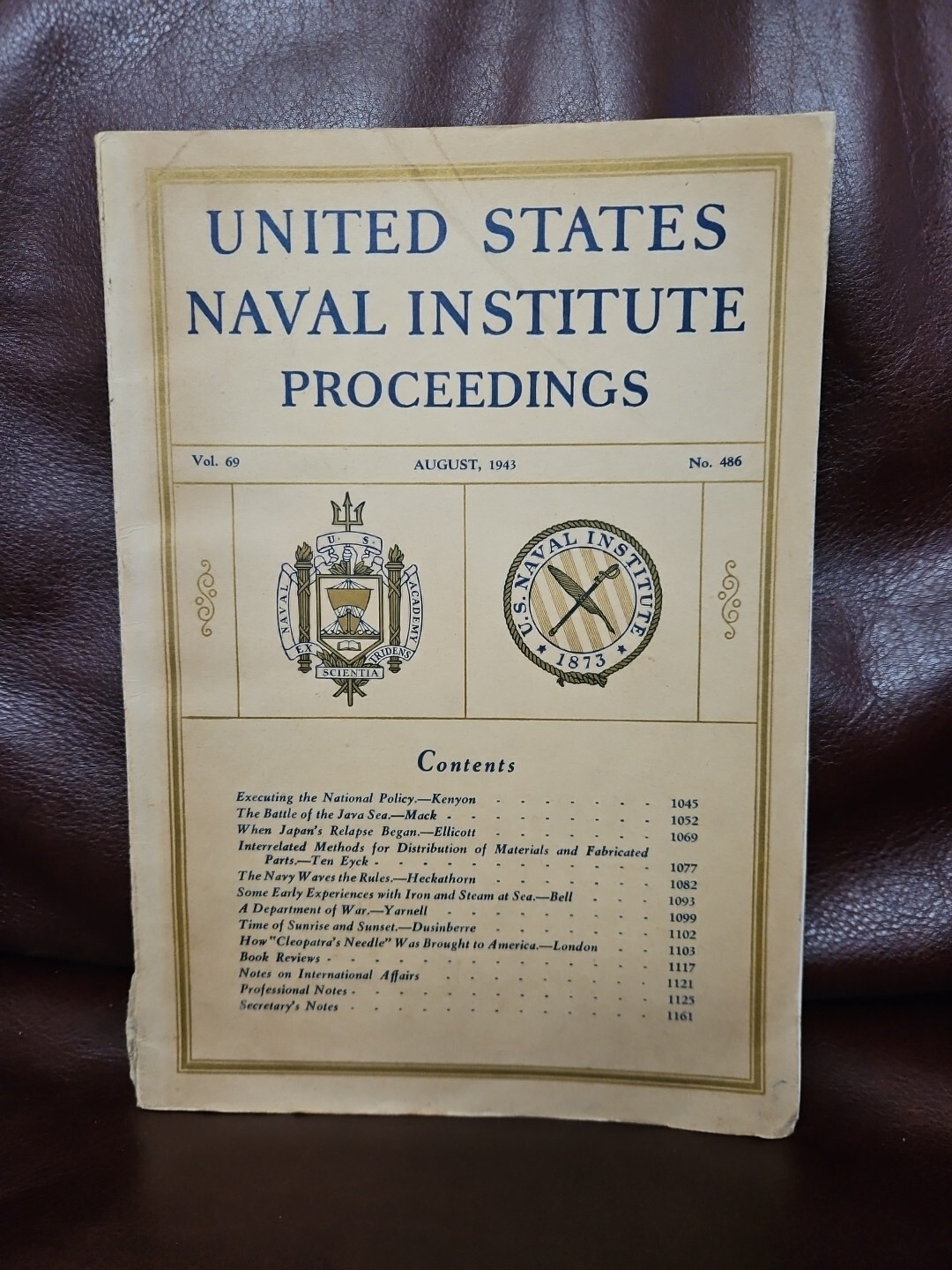 UNITED STATES NAVAL INSTITUTE PROCEEDINGS August 1943 Vol. 69 No. 486