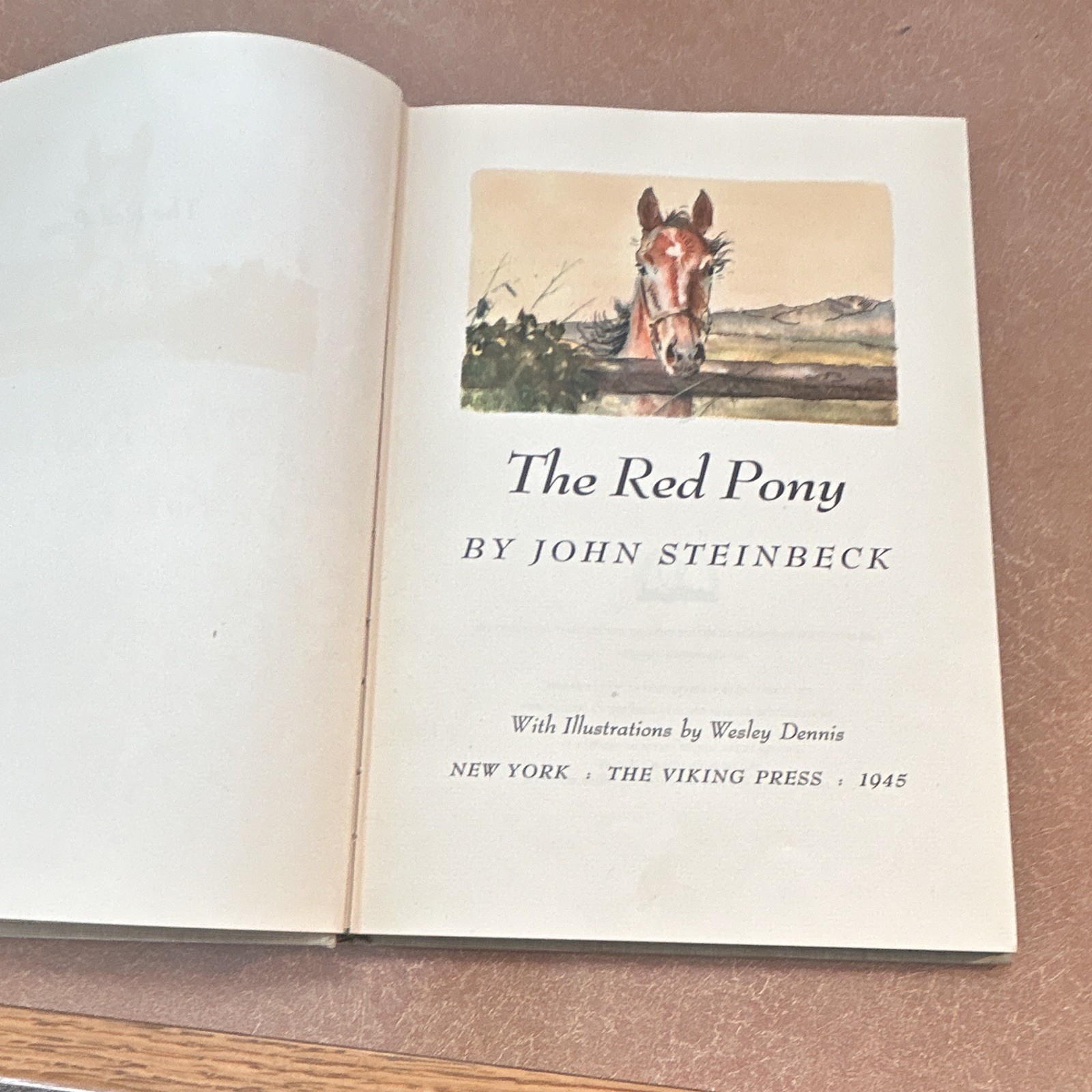 John Steinbeck The Red Pony Hardcover w/ Dust Jacket Illustrated Viking 1945