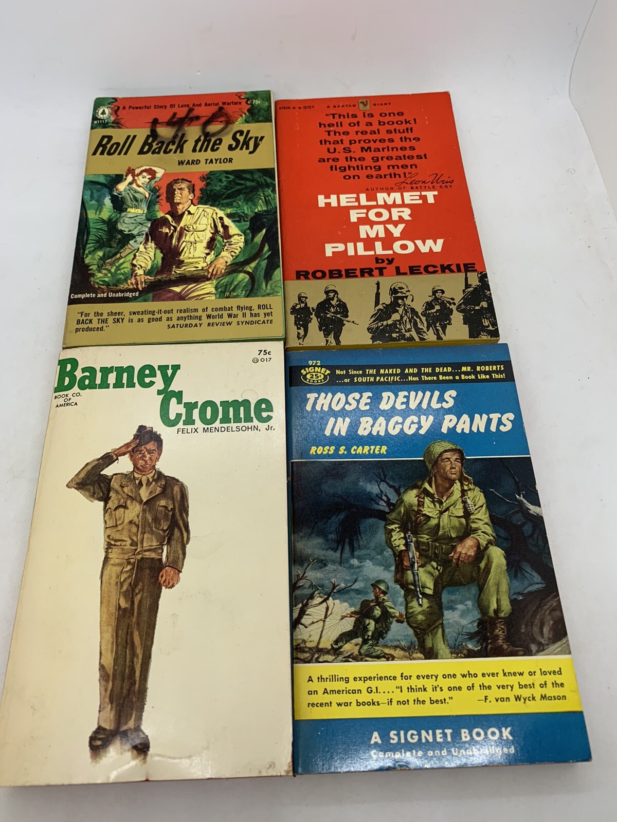 Lot Of 4 Vintage World War II Paperback Books WWII Navy Torpedo Boat Submarine
