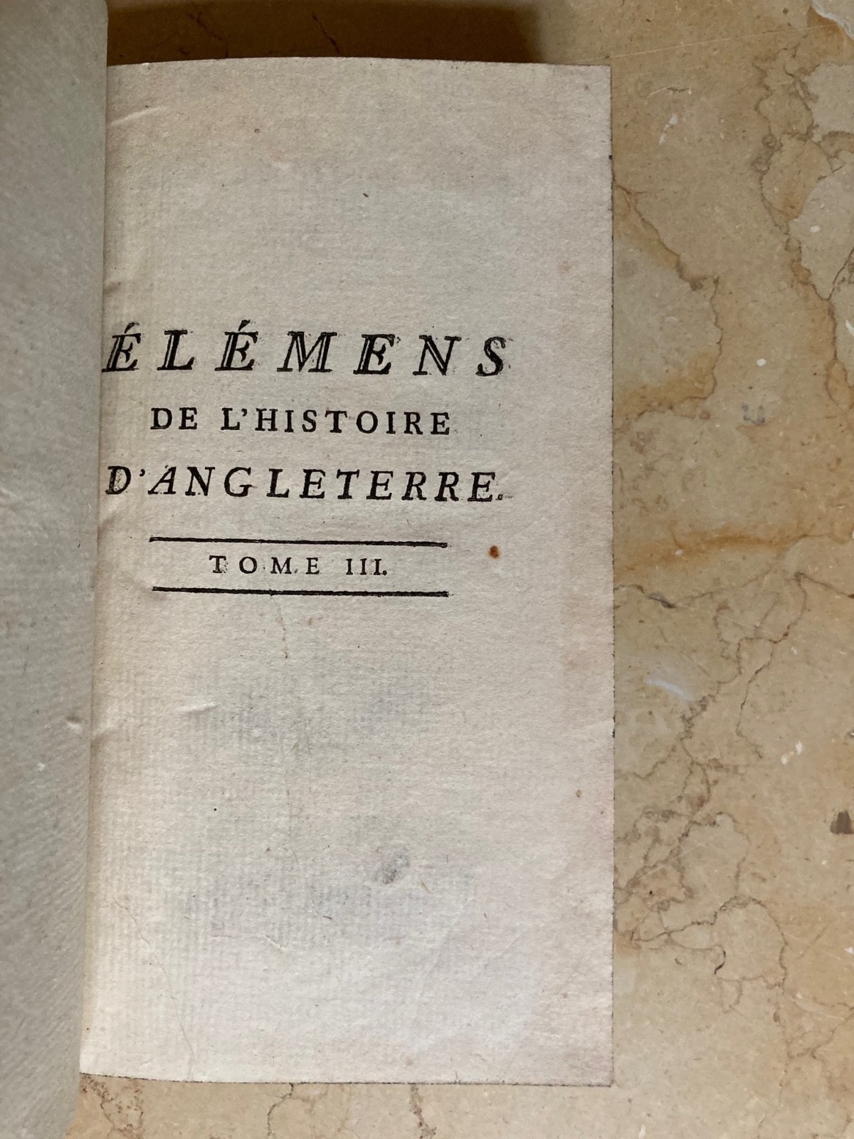 1779 ELEMENS DE L’HISTOIRE D’ANGLETERRE ABBE MILLOT COMPLETE 3 VOL. LEATHER SET