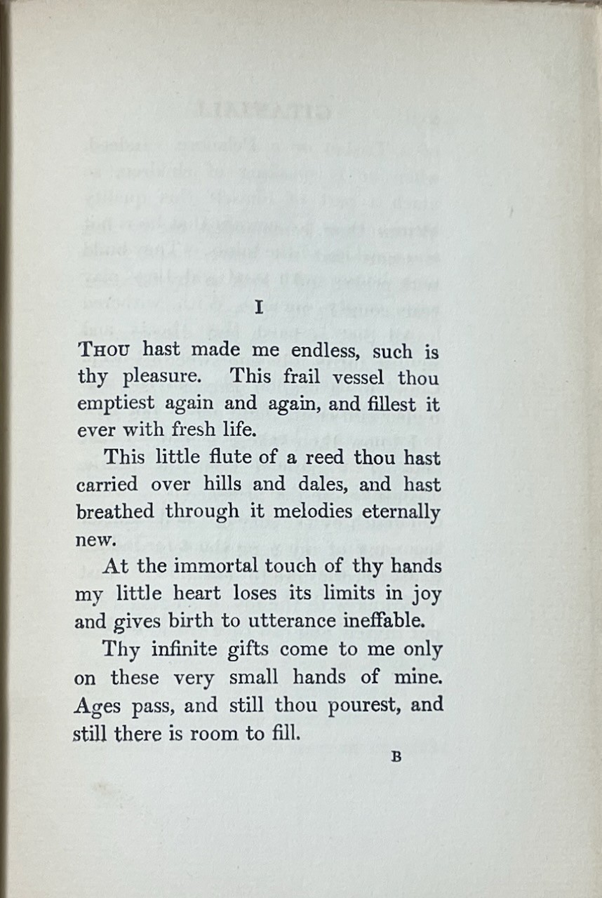 Gitanjali (Song Offerings) / Rabindranath Tagore / Macmillan HC 1914
