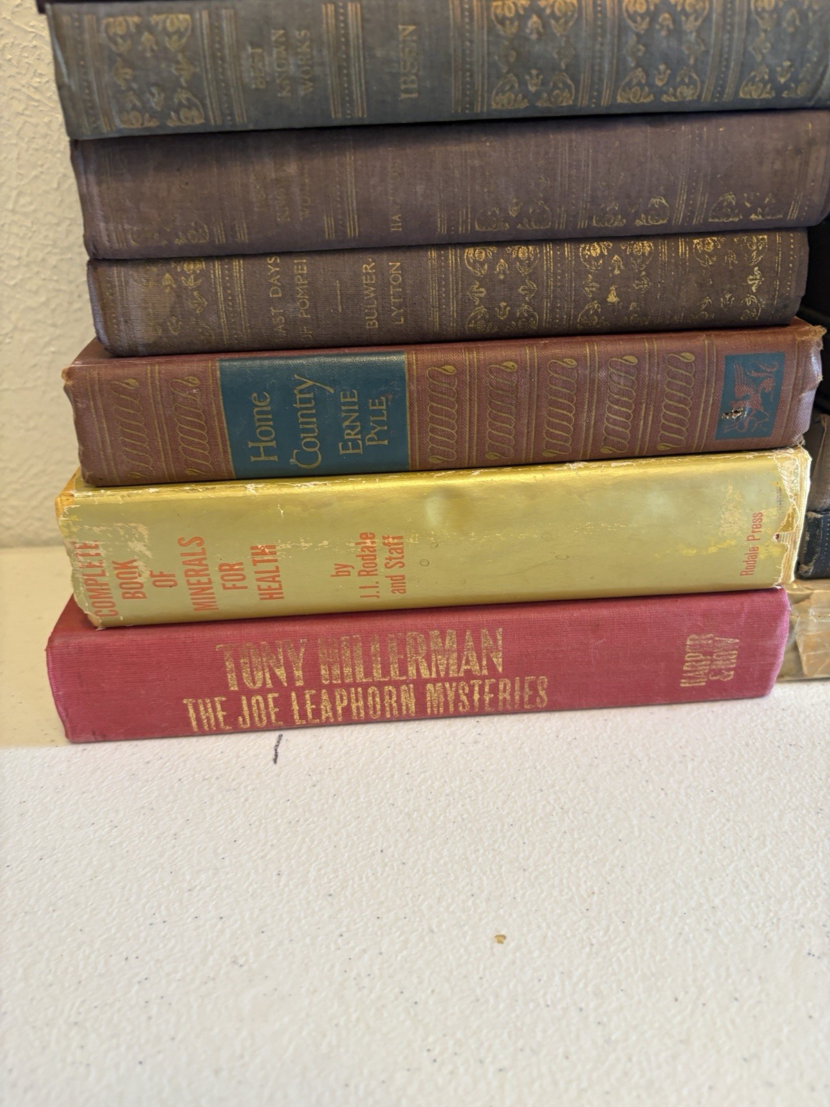 Lot of 19 Vintage Antique Hardcover Books – Mixed Titles Home Decor / Bookshelf