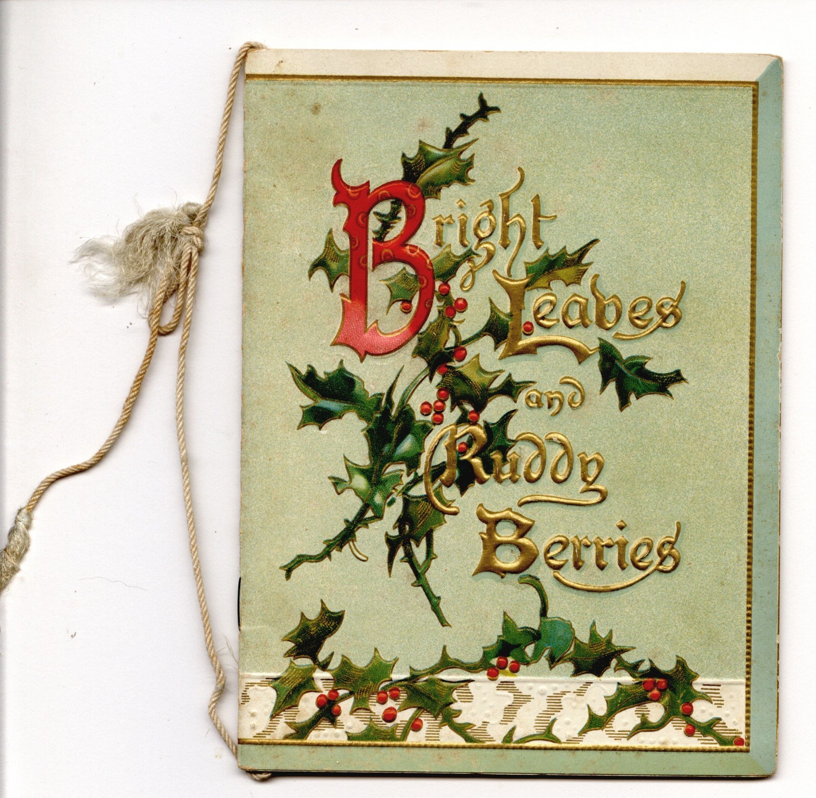 BRIGHT LEAVES AND RUDDY BERRIES Christmas illustrated Tuck book 6240, circa 1905