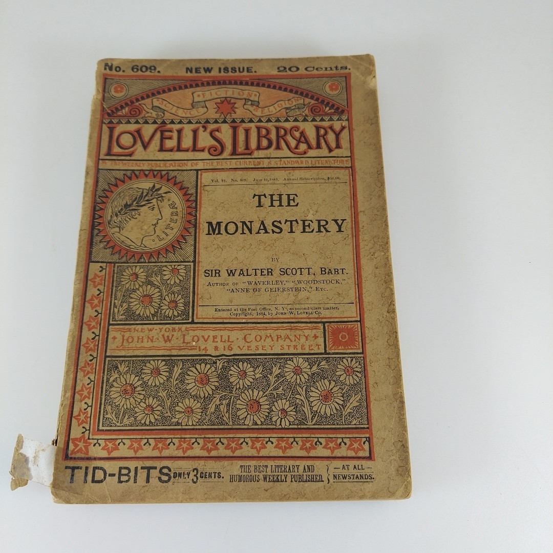 Lovell’s Library No. 609 The Monastery Sir Walter Scott 1884 PB