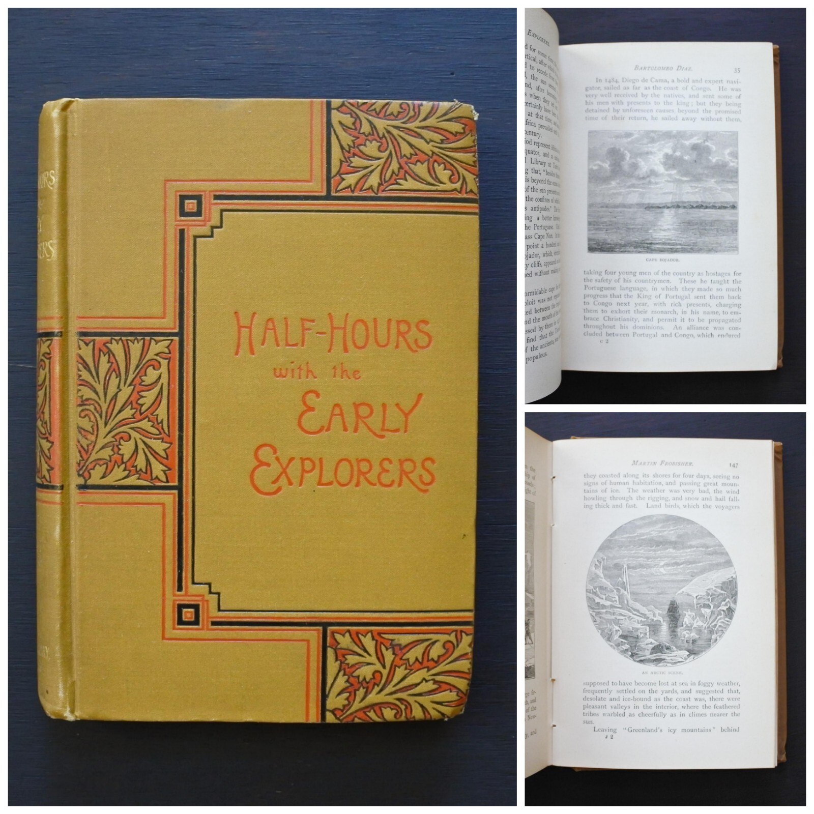 Antique 1900 Half Hours with the Early Explorers by Thomas Frost