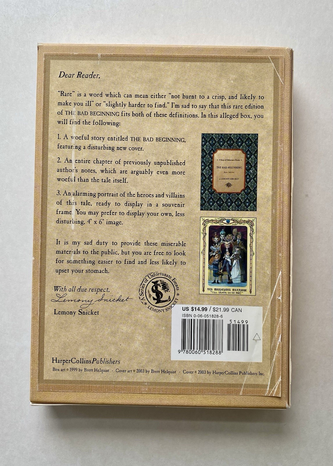 The Bad Beginning Rare (Boxed) Edition ~ Lemony Snicket SIGNED First Edition 1/1