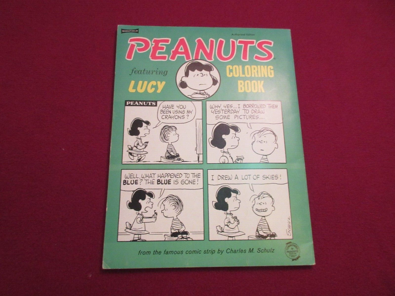 1967 Saalfield CHARLES SCHULZ PEANUTS COLORING BOOK FEATURING LUCY UNUSED