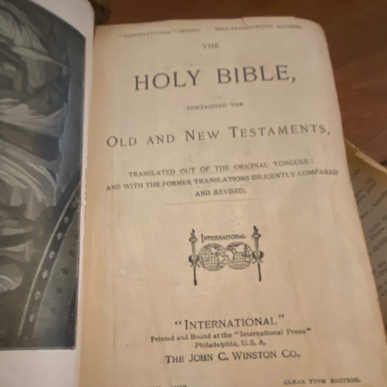 John C. Winston Co. Holy Bible Old & New Testaments Illustrated Leather Signed