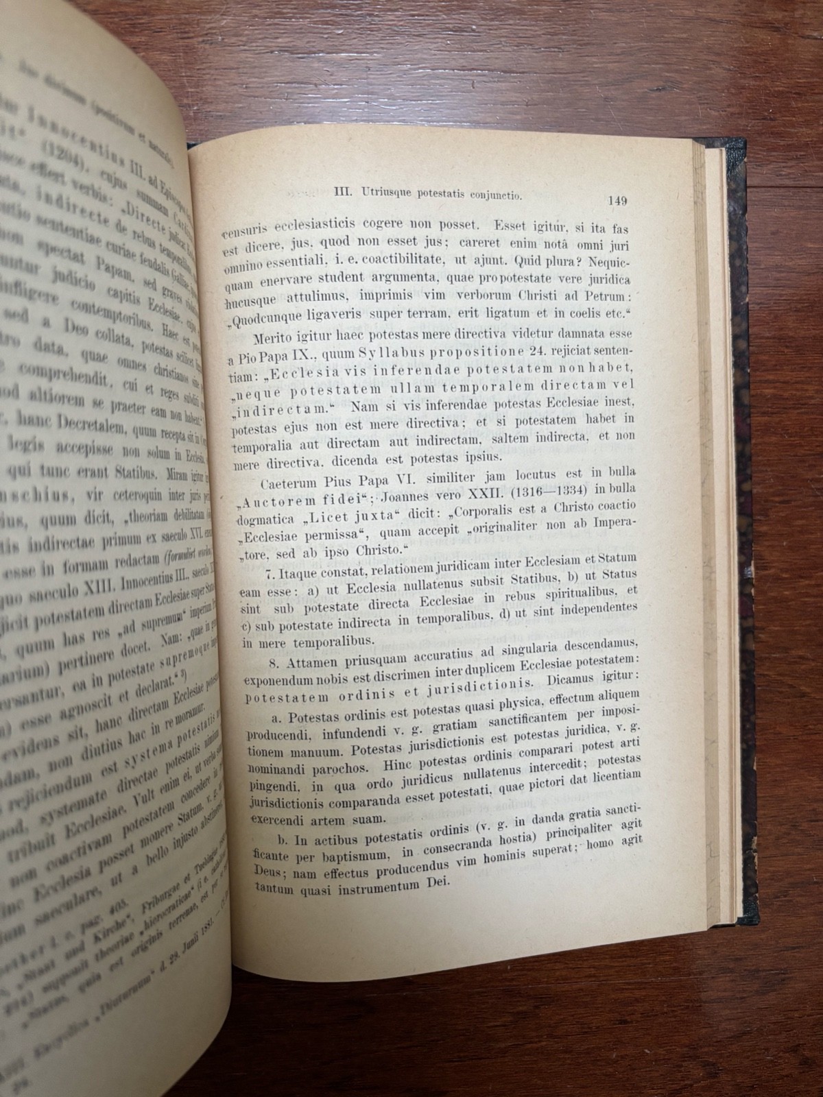 DE ECCLESIA ET STATU JURIDICE CONSIDERATIS – HAMMERSTEIN HB 1886 LATIN ANTIQUE