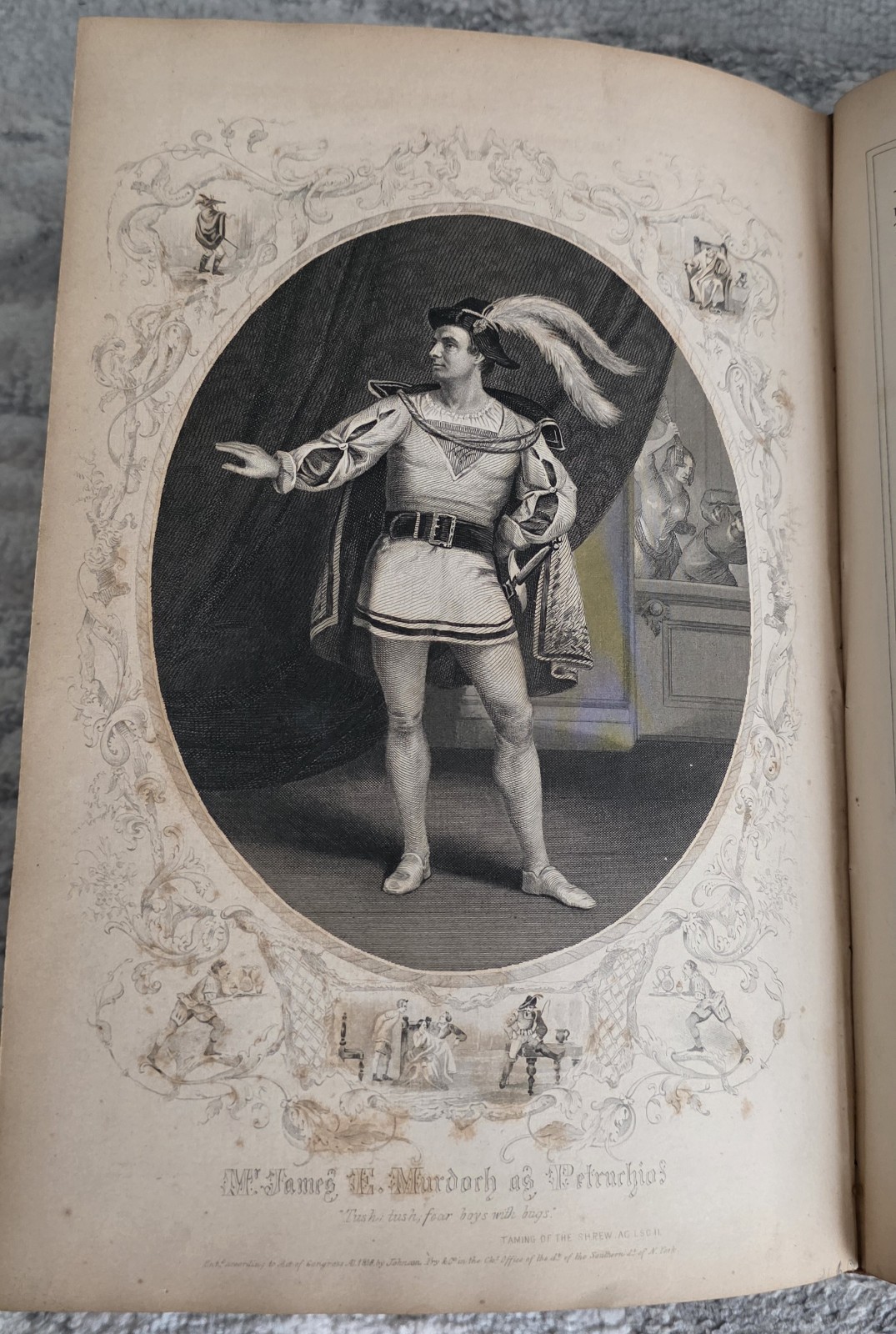 Antique 1850s Shakespeare Comedies Book Johnson Fry NYSteel Engravings