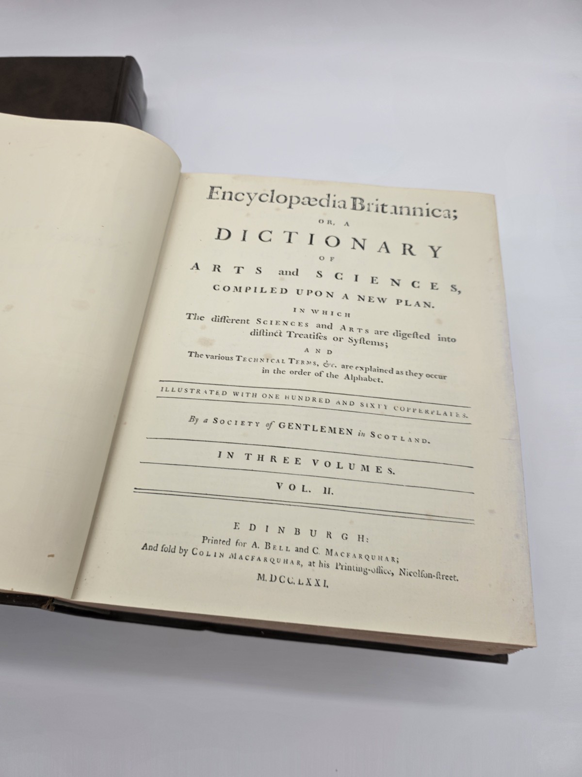 Encyclopaedia Britannica 1771 First Edition Facsimile 3 Volume Set Edinburgh