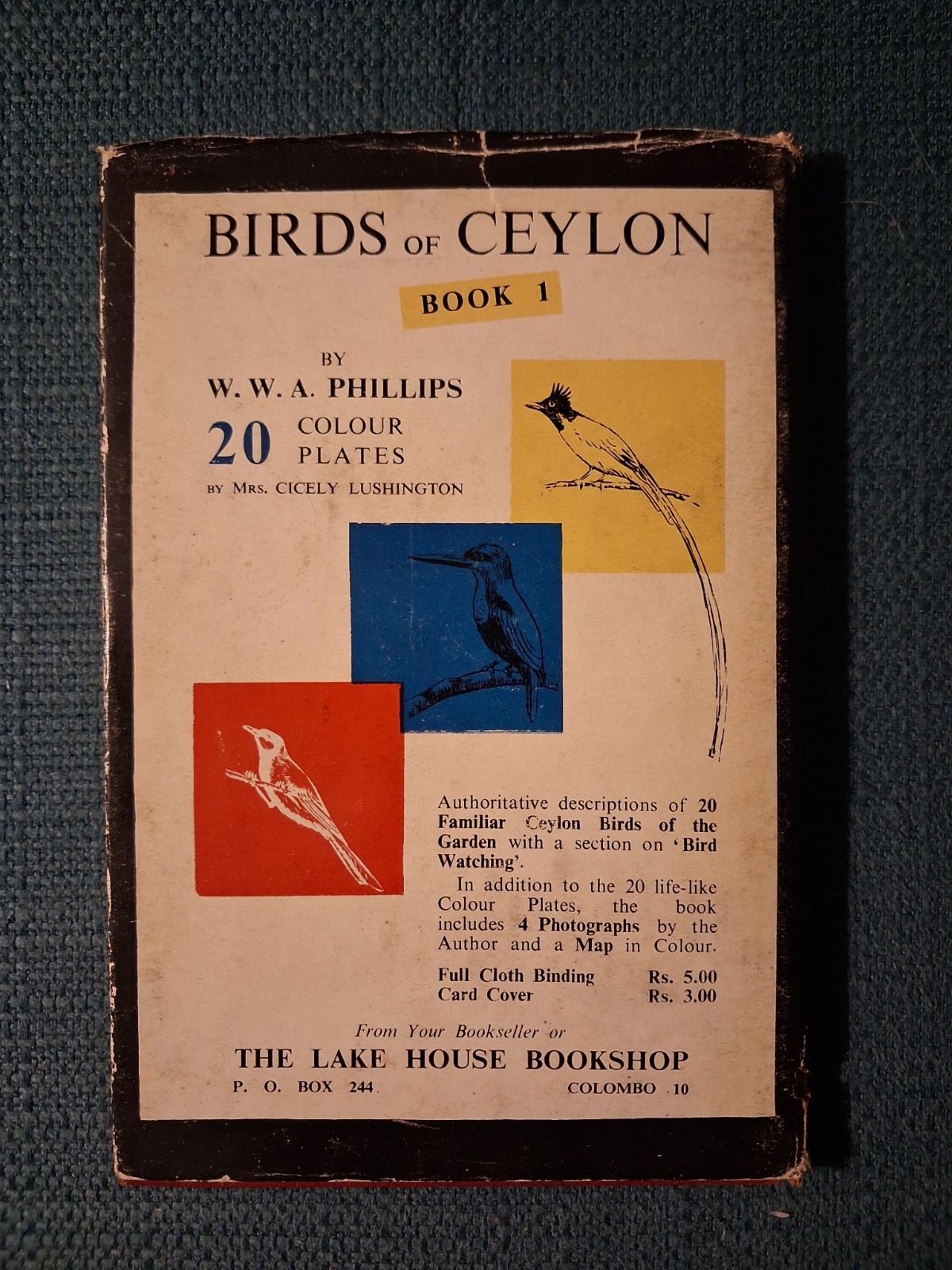 BIRDS OF CEYLON By W.W.A. Phillips Volume 2 From 1952 Sri Lanka 1st Edition Book