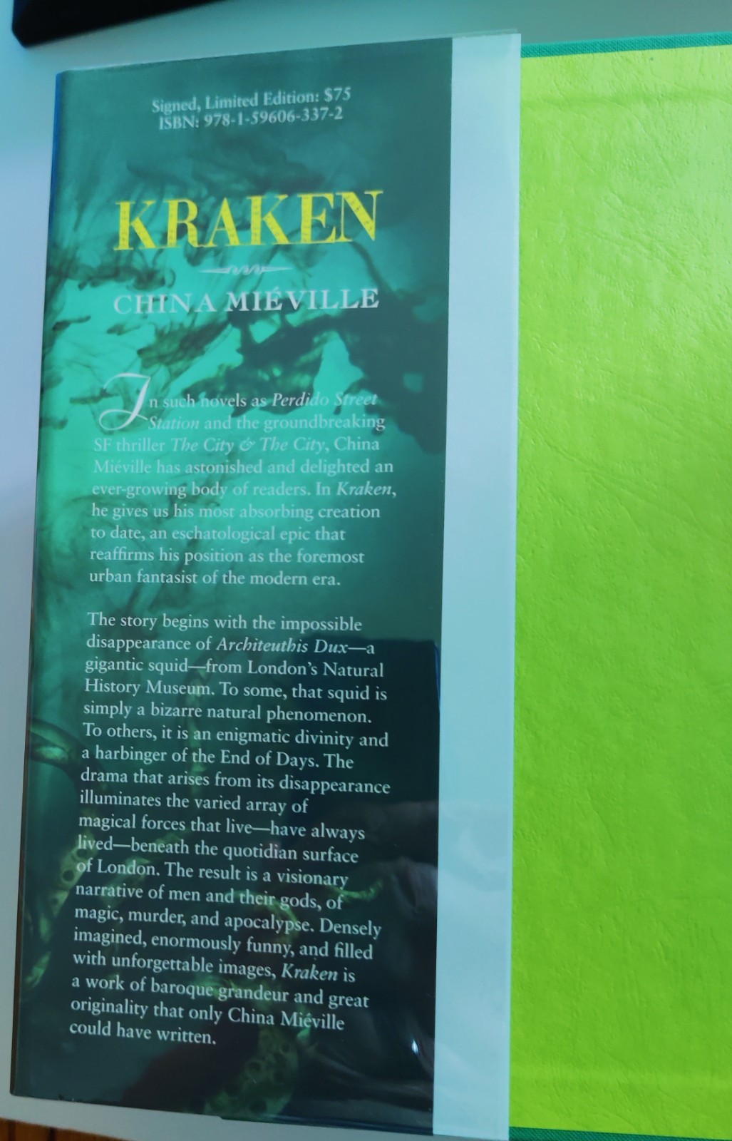 Kraken China Mieville Subterranean Press SIGNED LIMITED #423/500 Mylar NM/NM