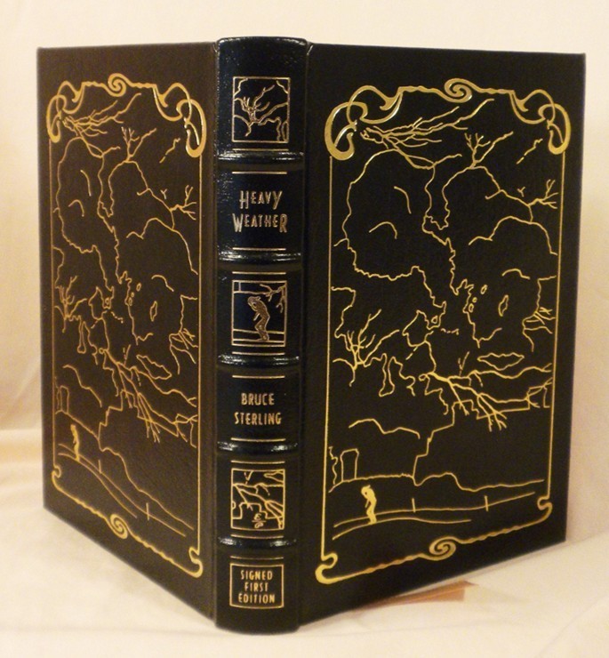 SIGNED Heavy Weather by Bruce Sterling, Easton Press First Edition, Like New