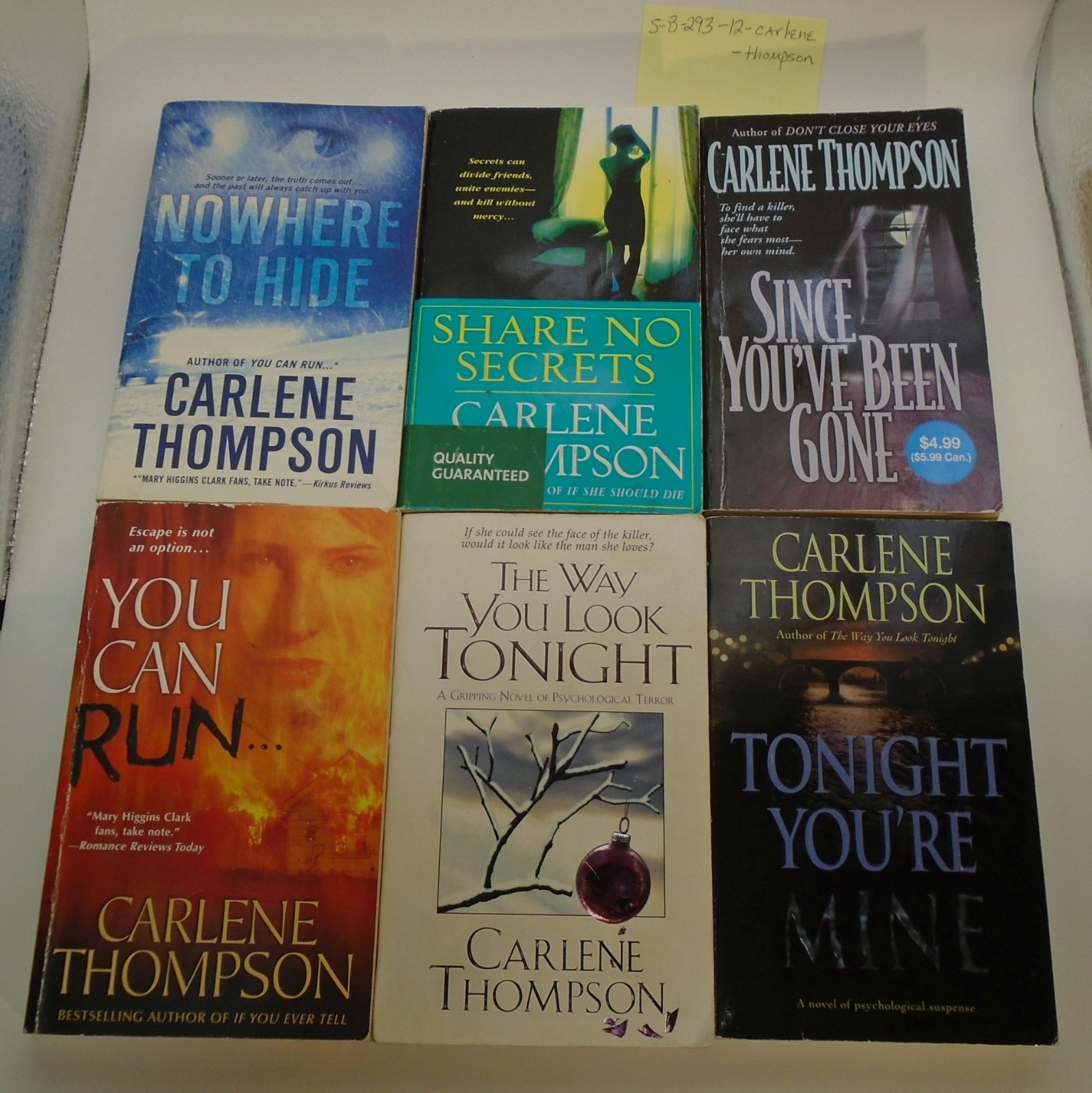 Lot 12 Carlene Thompson Romantic Suspense Mystery Thriller Paperbacks.