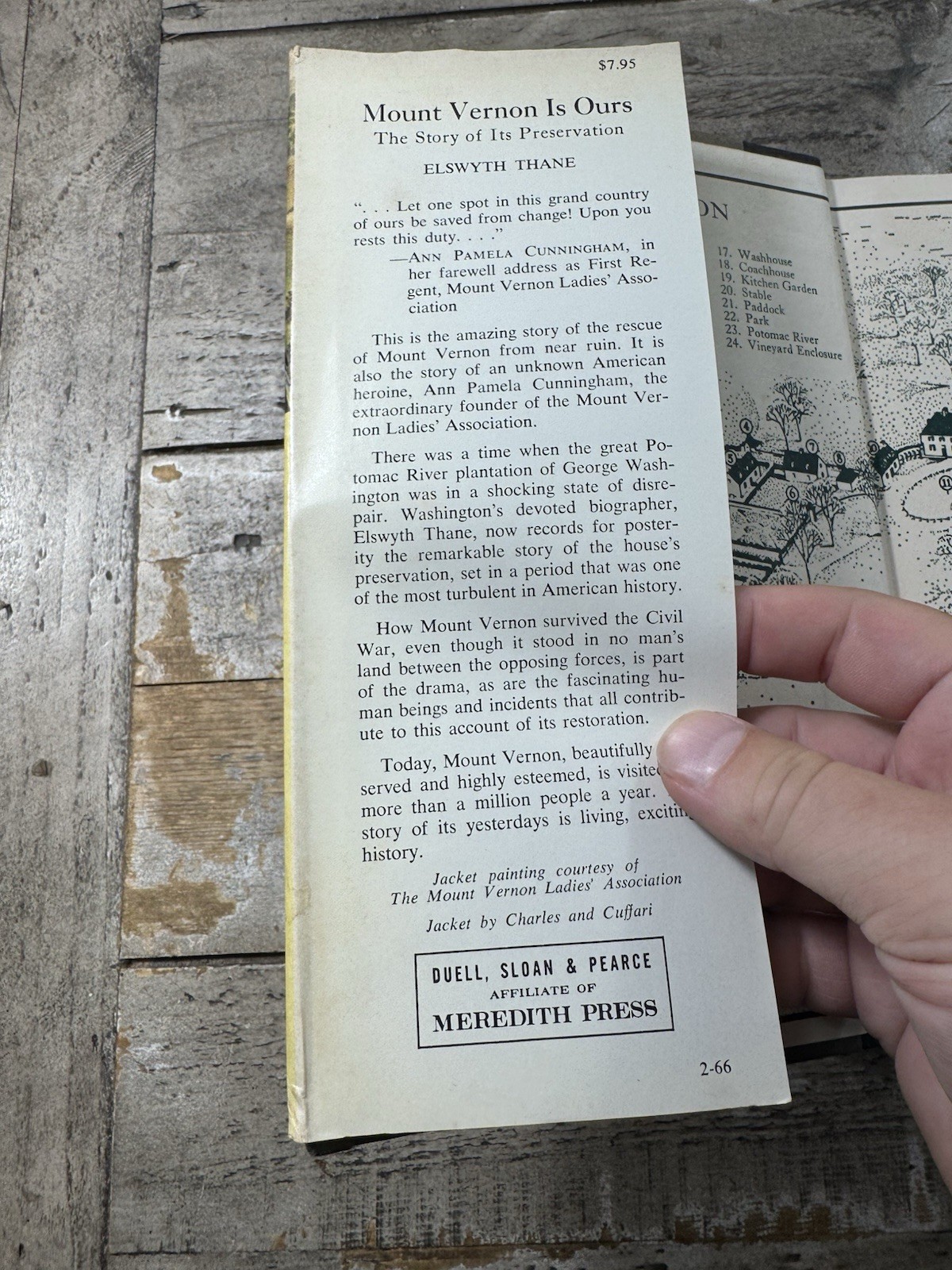 1966 Vintage History Book “Mount Vernon is Ours” Dust Jacket Illus 1st Edition