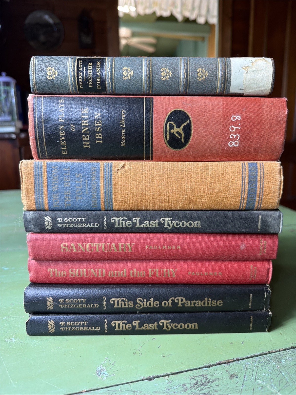 Faulkner Fitzgerald Vintage Books Lot of 8 Staging Props Home Decor Multi color