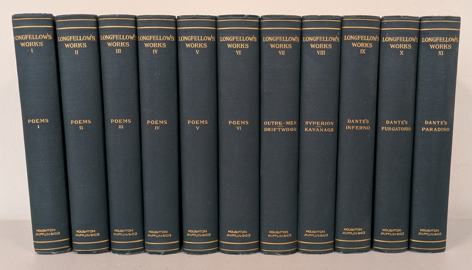 Writings of Henry Wadsworth Longfellow 11 vols. VG cond