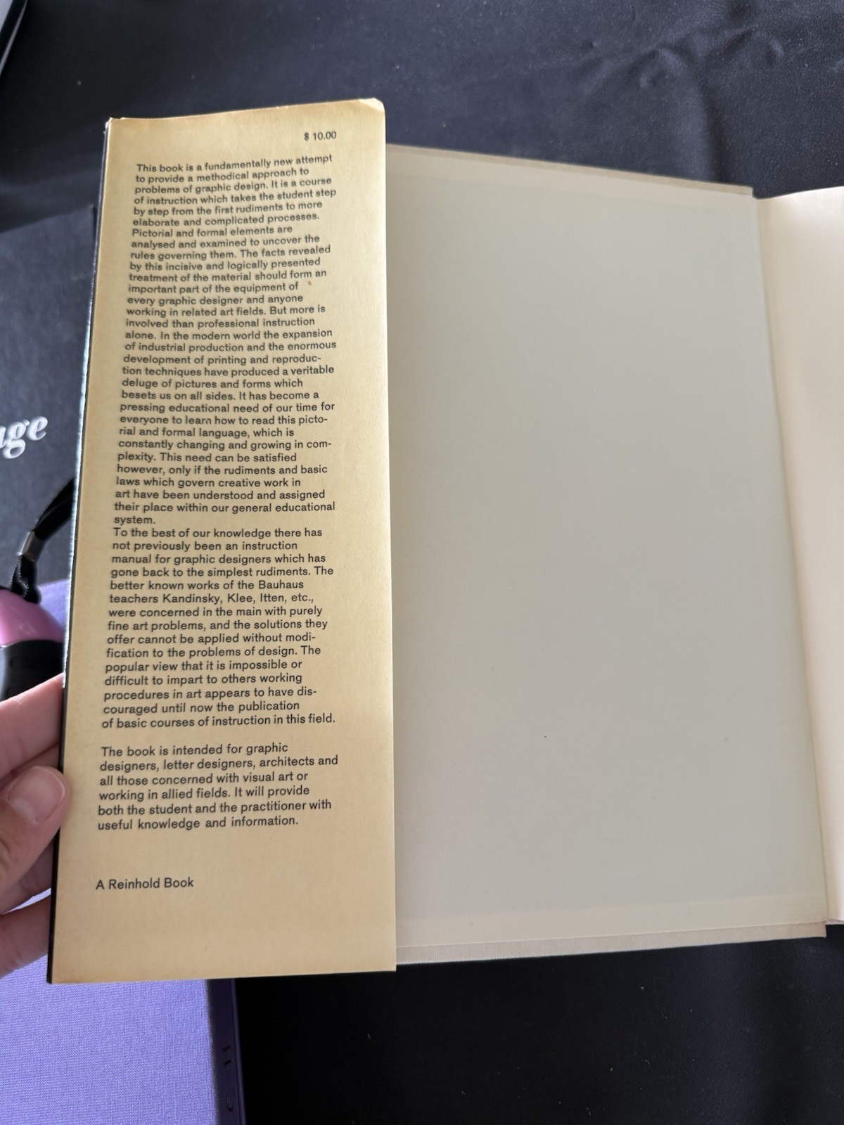 1965 Graphic Design Manual Principles & Practice Armin Hofmann HC DJ Reinhold