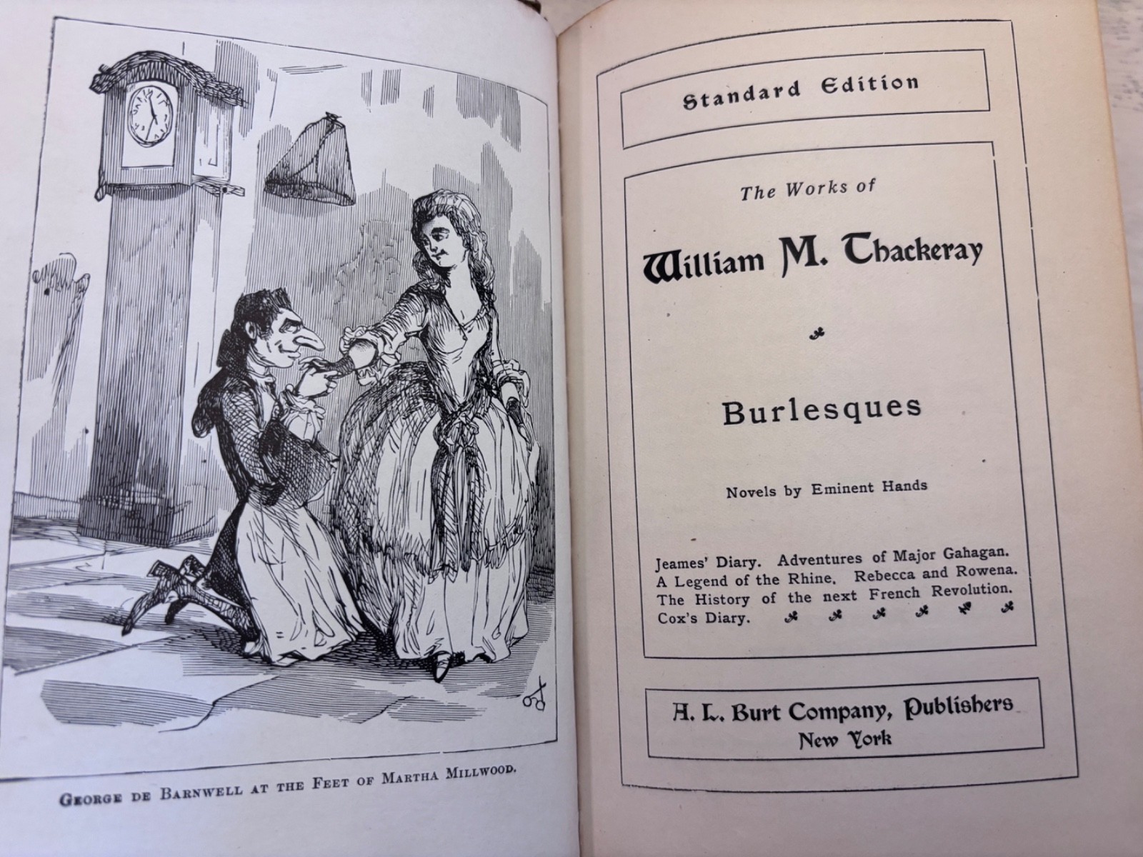 William M Thackeray Burlesques Standard Edition Antique Hardcover