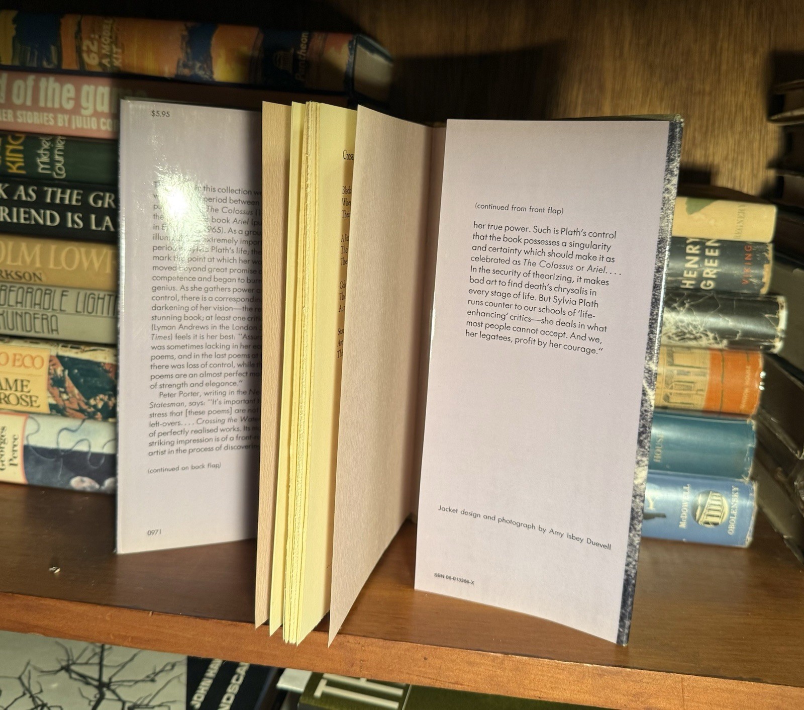 Sylvia Plath / Crossing The Water-Transitional Poems / HCDJ / 1st/1st / 1971