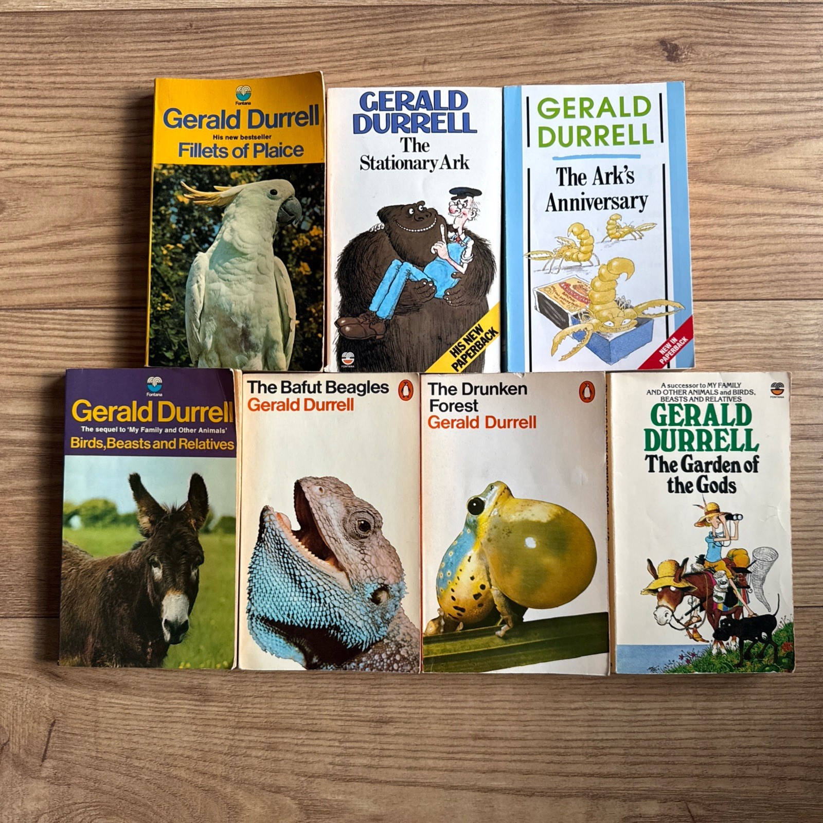 Gerald Durrell Books x7 Paperback Vintage 1960s Collectable