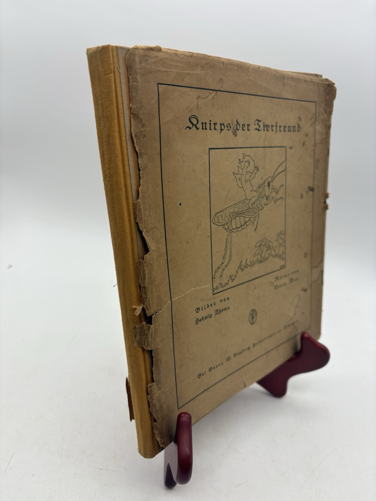 KNIRPS DER TIERFREUND, HEDWIG THOMA + STORA MAX, MÜNCHEN, BILDERBUCH JUGENDSTIL