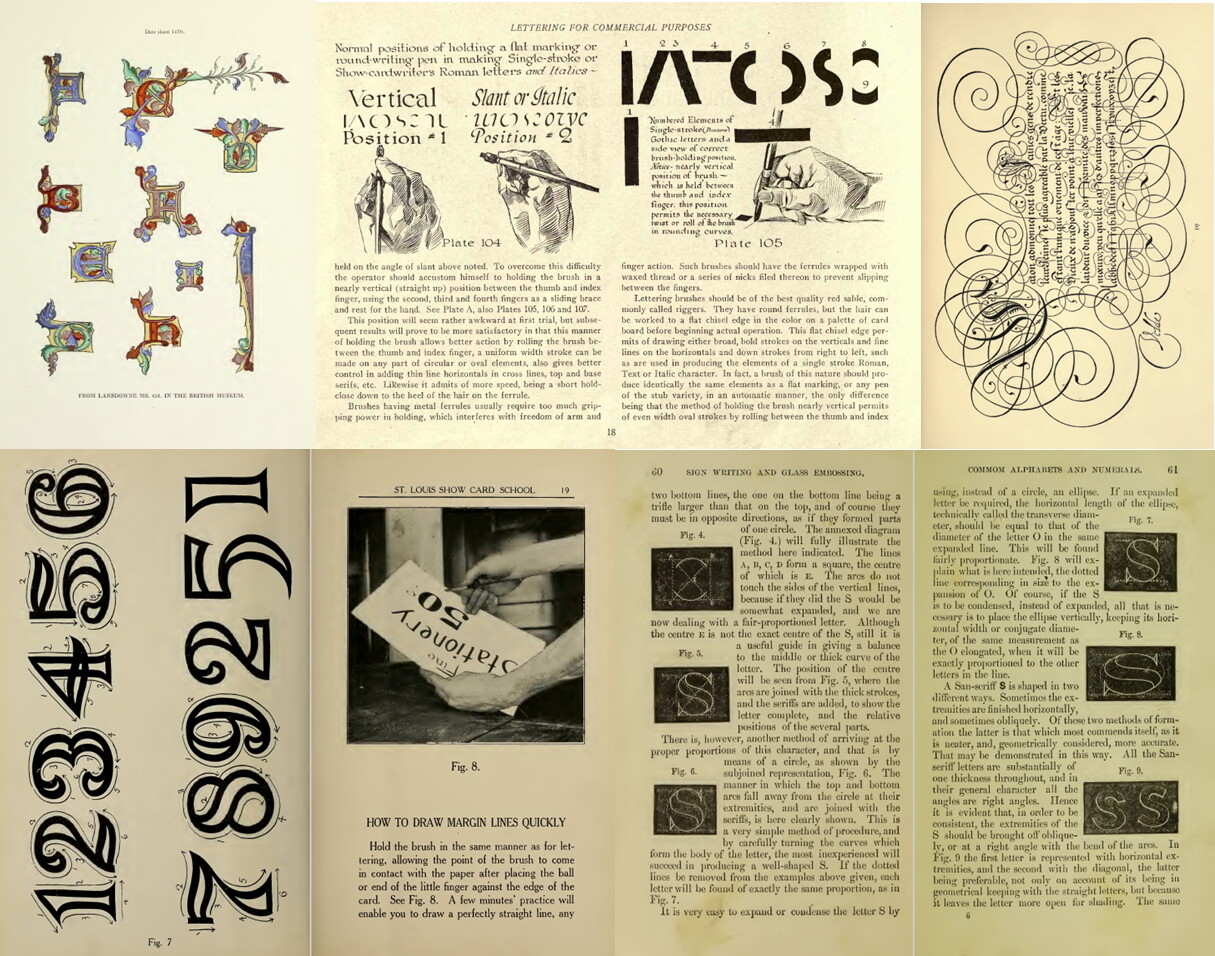 Lettering Alphabets Monograms Penmanship Writing Card Sign – 122 Old Books DVD